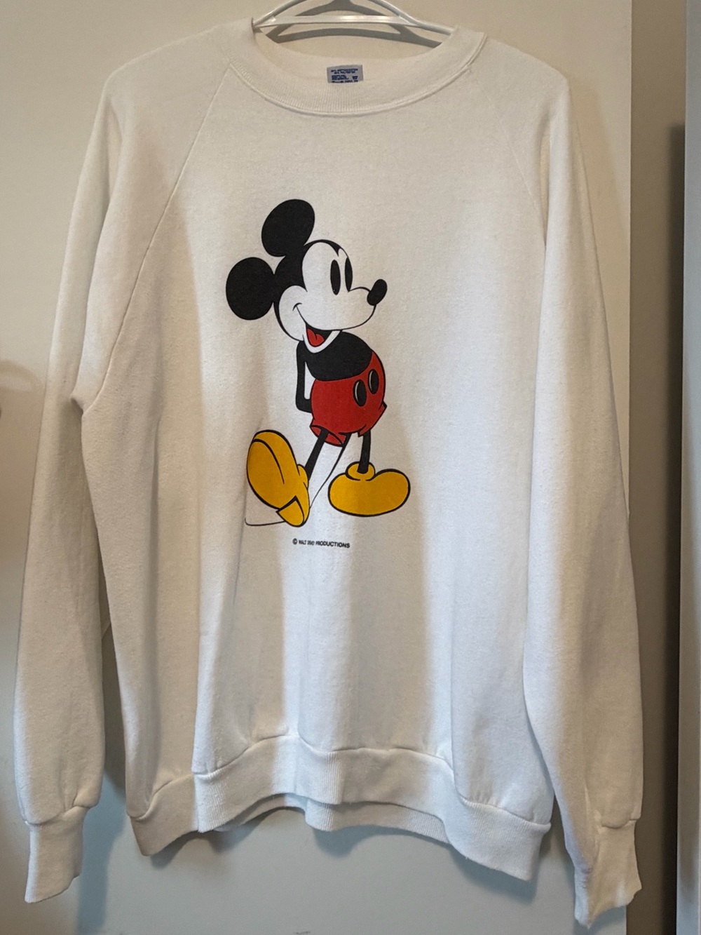 Vintage JERZEES Mickey Mouse White Graphic Sweatshirt 80s early 90s size XL